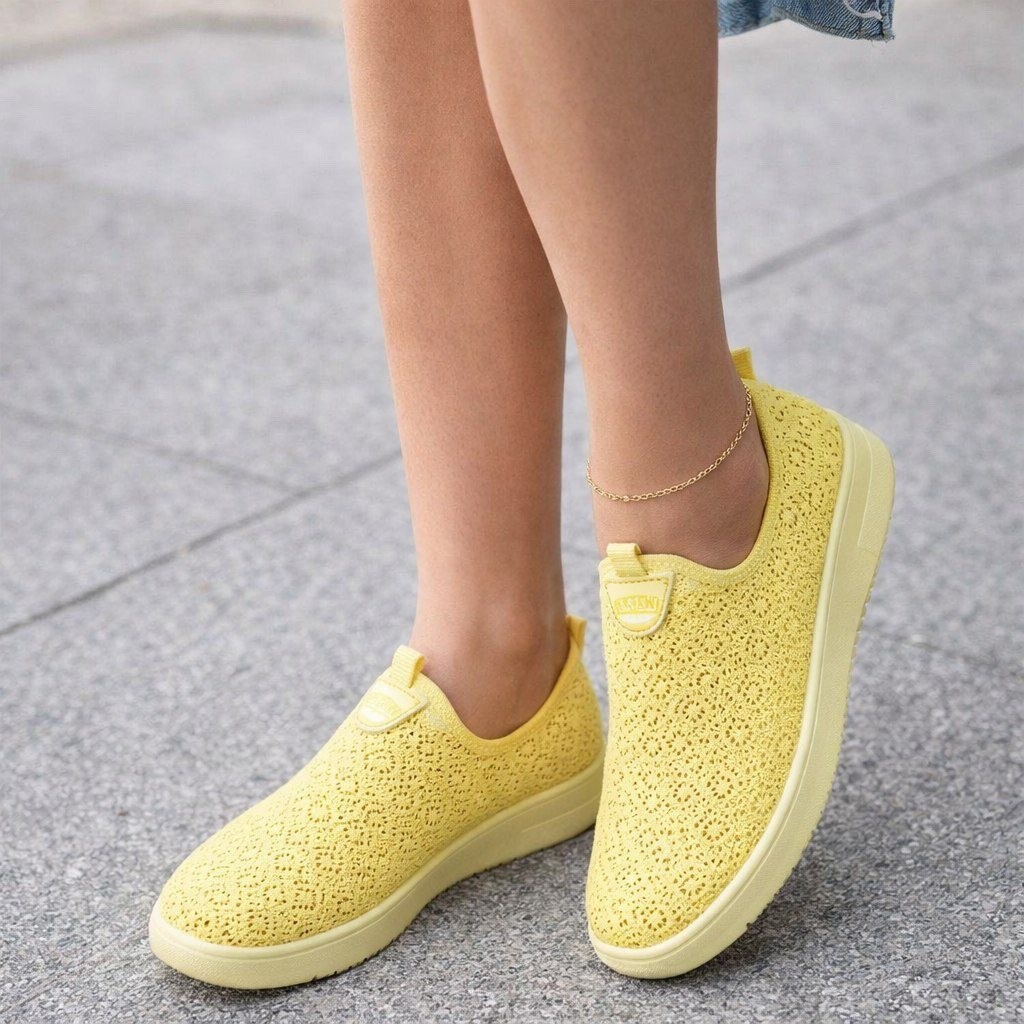 ,слипоны женские,слипоны женские летние дышащие, женская,желтые слипоны