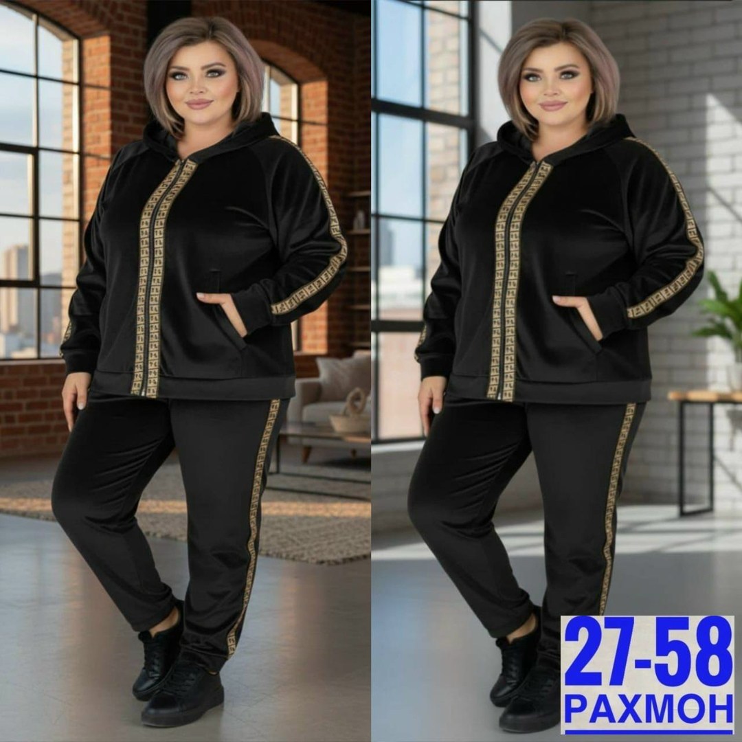 спортивные костюмы женские,велюровый спорт костюм больших размеров,на полных велюровый спортивный костюм,костюм двойка,велюровый костюм больших размеров