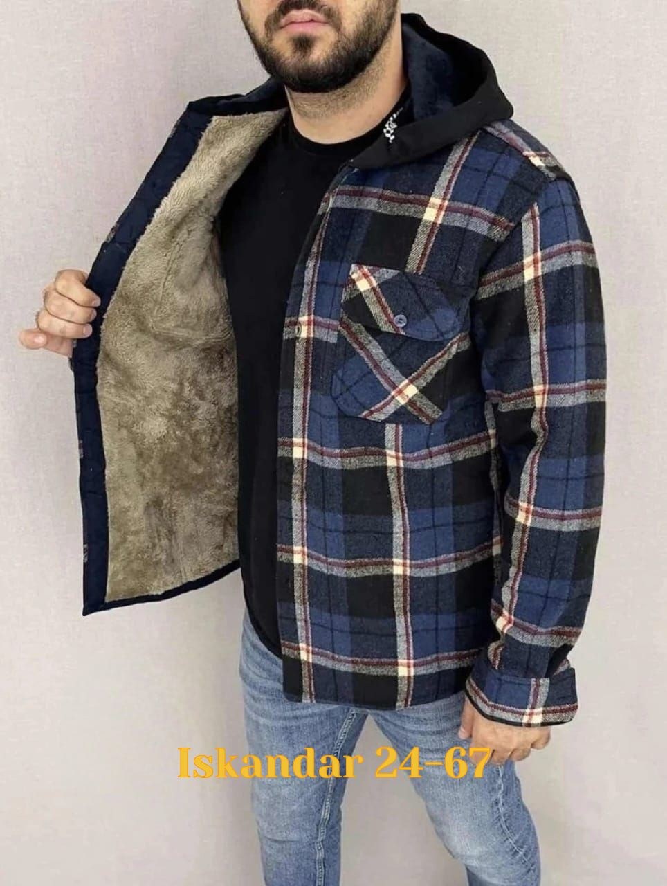 куртка для мужчин на флисе в клетку,рубашка на меху зимняя в клетку,рубашка теплая на флисе,куртка рубашка на меху мужская,рубашка с капюшоном