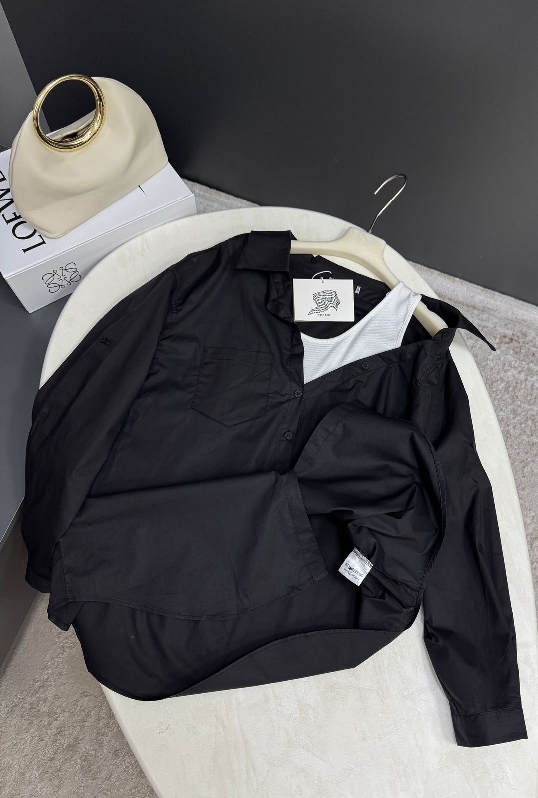 стильная рубашка оверсайз,рубашка стильная,рубашка черная оверсайз,рубашка женская