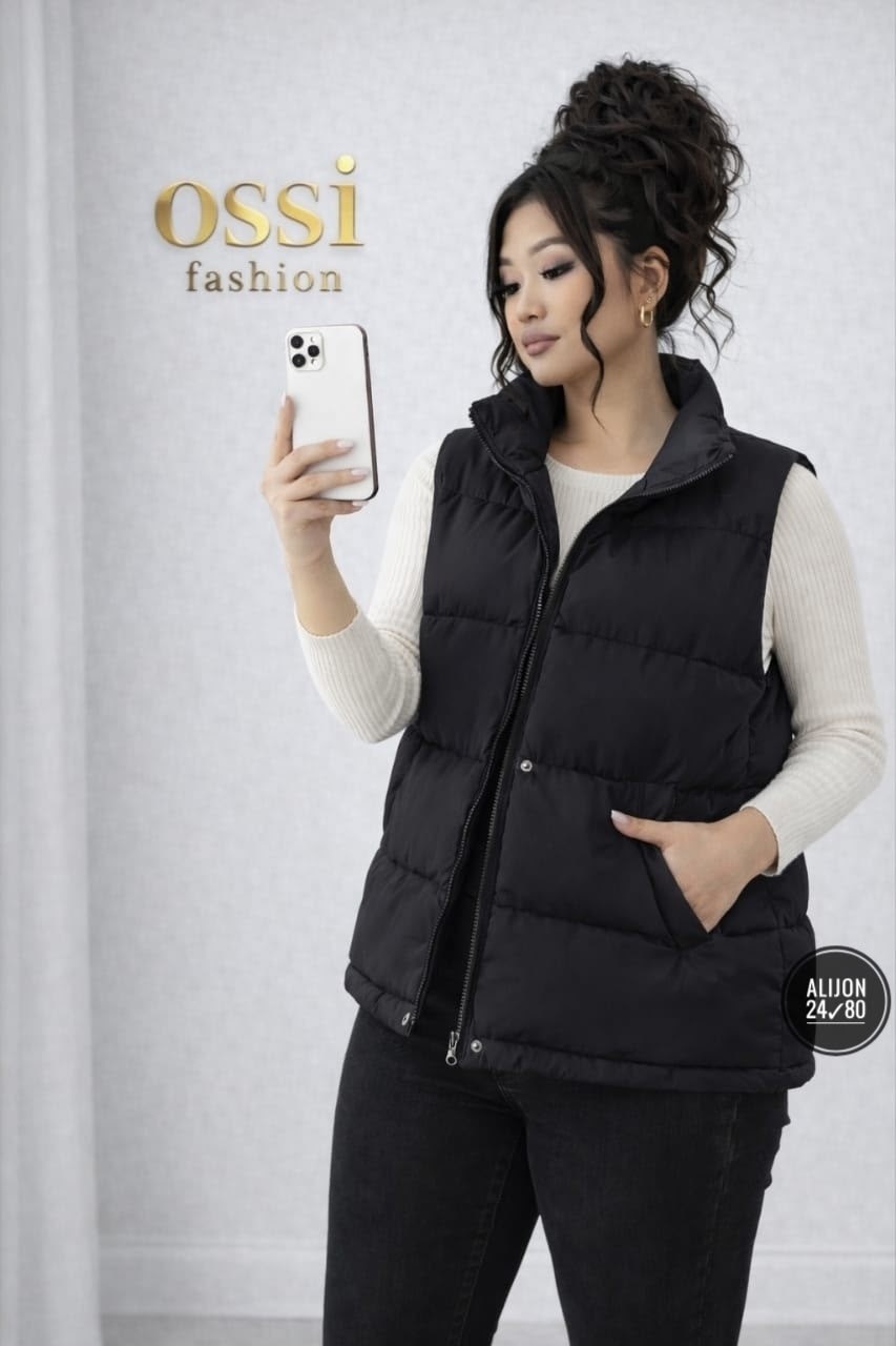 жилет утепленный женский ll fashion черный,жилет женский,жилетка утепленная ll fashion,женская жилетка,жилет утепленный женский
