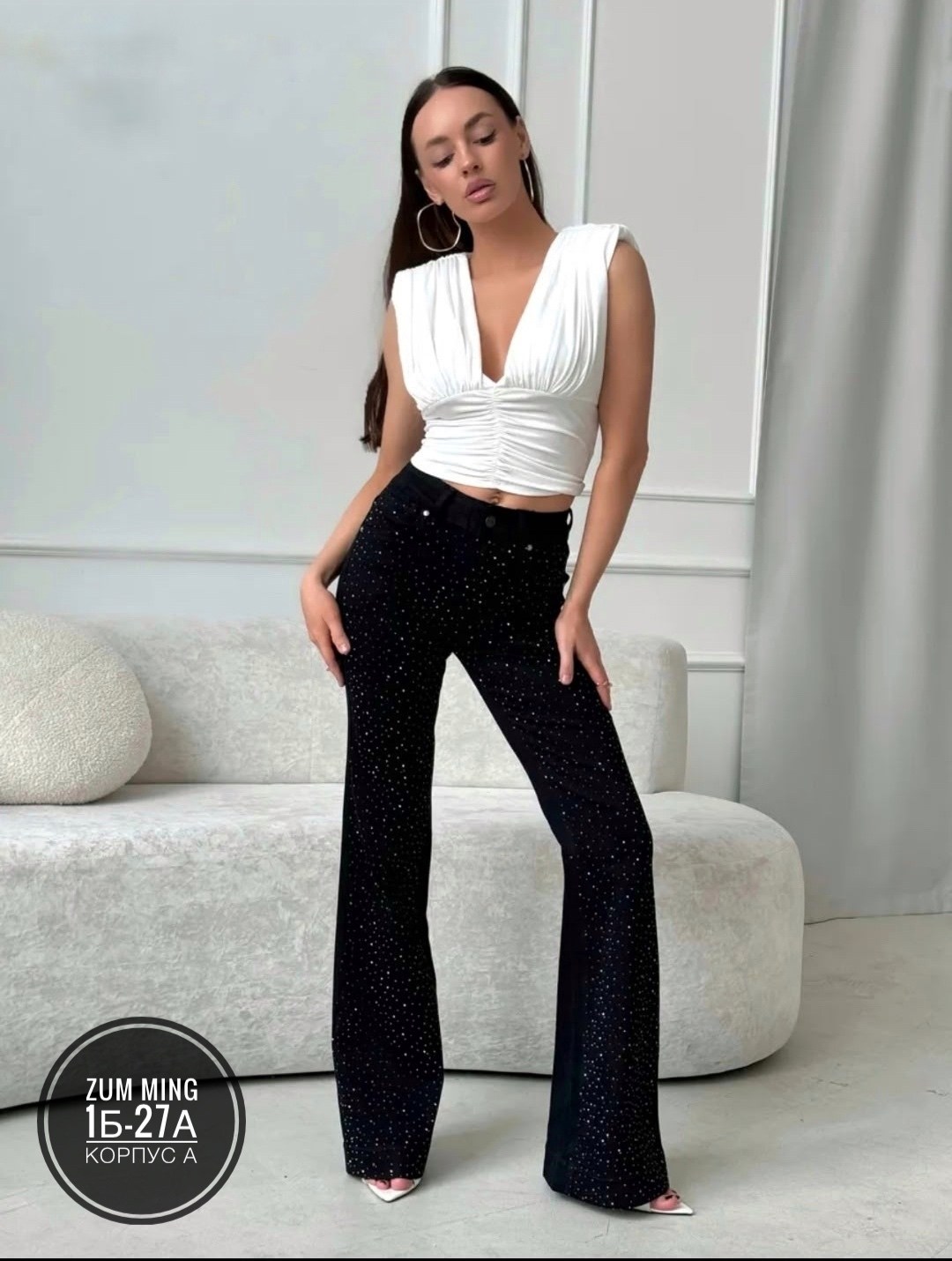 брюки блестящие с пайетками палаццо прямые mystic mist,брюки с пайетками,женские широкие брюки,женские брюки,брюки с пайетками черные блестящие
