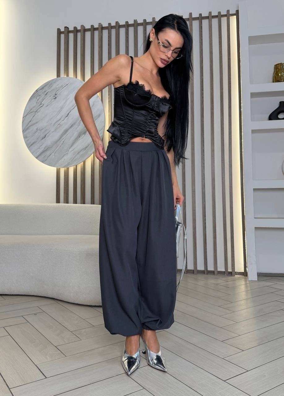 костюм женский,брюки широкие,топ корсет,одежда в стиле