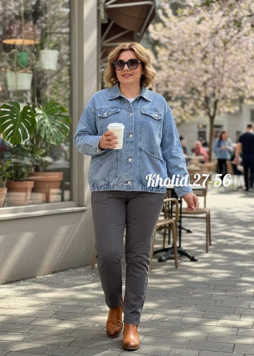 женская джинсовая куртка большого размера,джинсовые куртки женские,джинсовая куртка,джинсовая куртка оверсайз большие размеры,джинсовая куртка оверсайз charm_shop