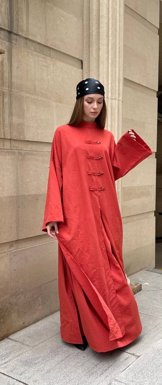 красное льняное платье,льняное платье,красное платье из льна,женские длинные платья,платья в стиле бохо