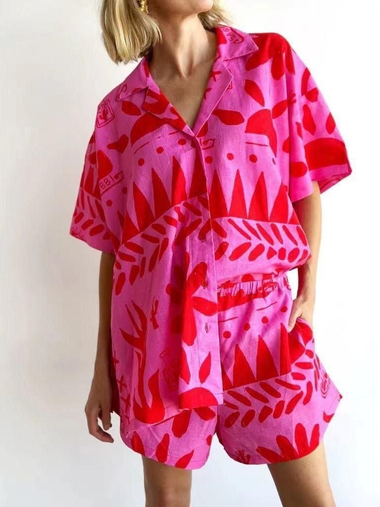 женский костюм,костюм женский летний,,комплект одежды женский massimo dutti пляжный с шортами амарантово-розовый