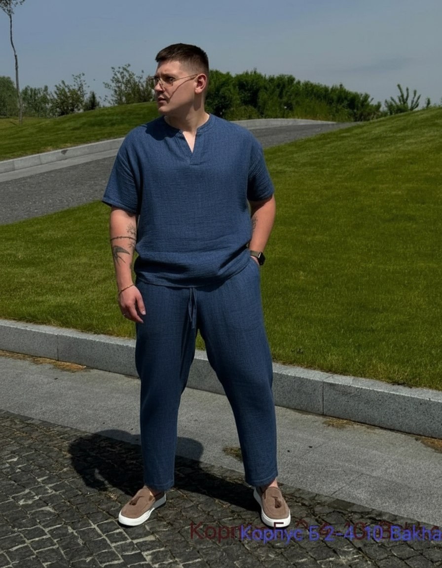 костюм муслин рубашка и брюки,костюм из льна мужской,костюм летний мужской с брюками,льняной костюм мужской,костюм классический домашний из хлопка для мужчин