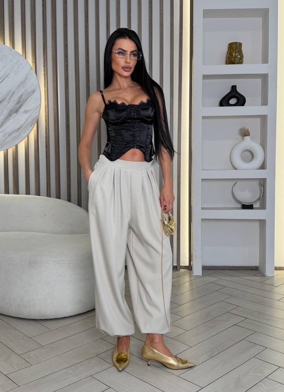 костюм женский,брюки широкие,топ корсет,одежда в стиле