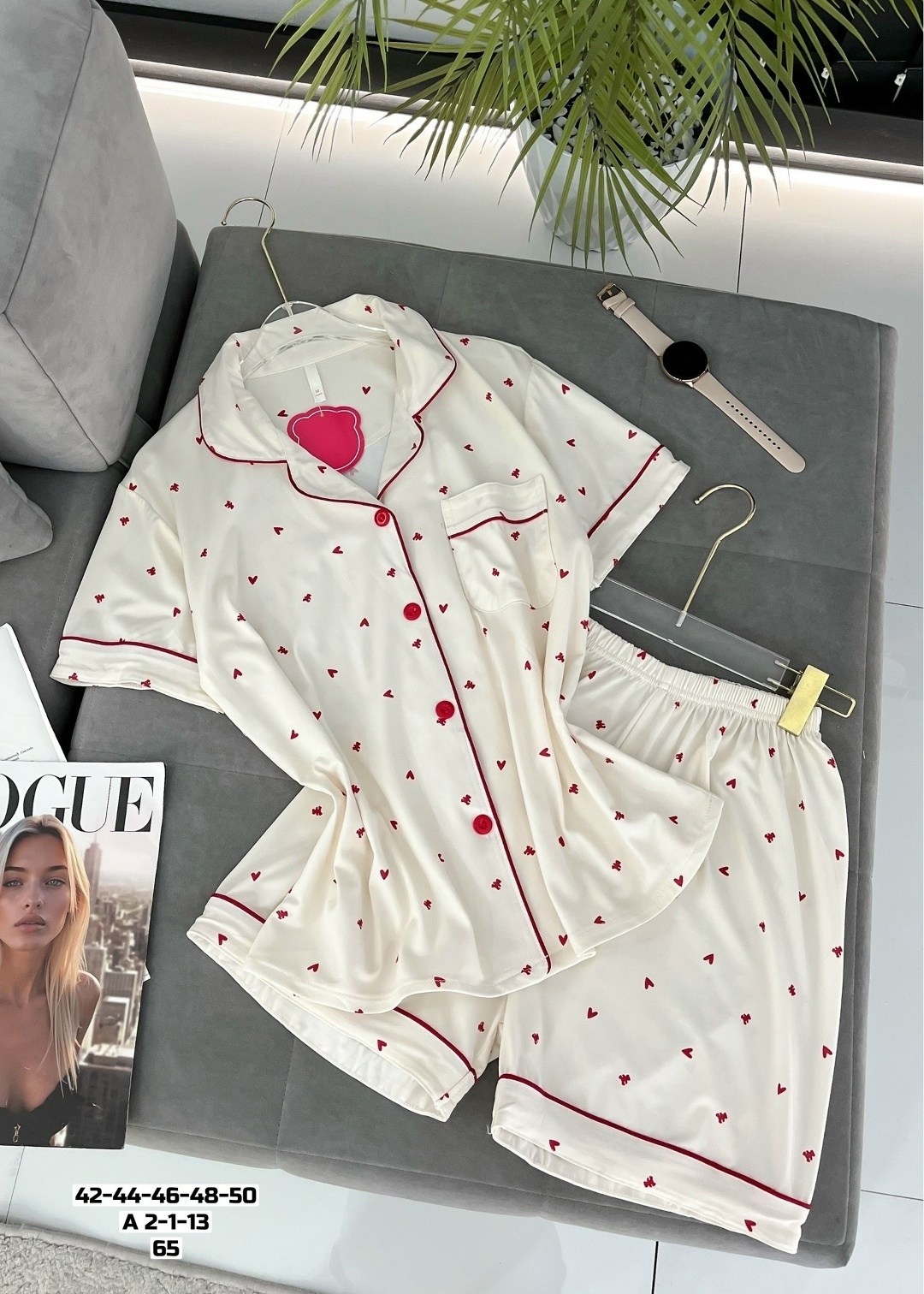 пижама женская,пижама из хлопка женская anisa style 317323772,пижама с сердечками,пижама,женская пижама хлопок