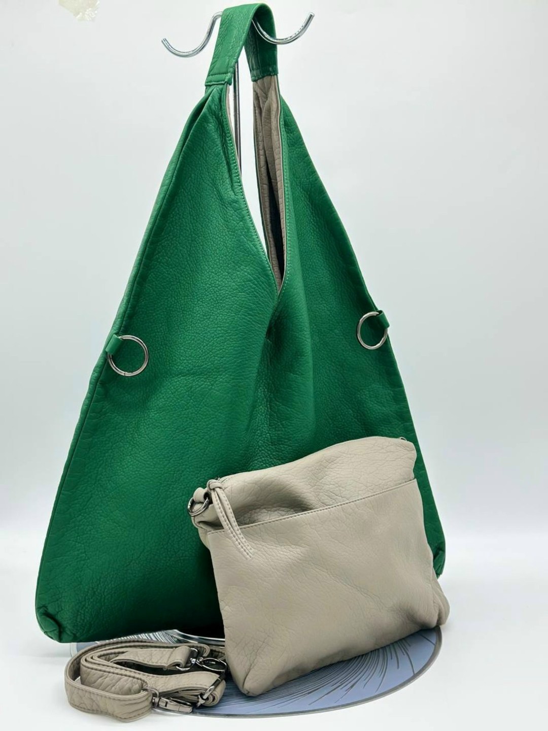 сумка,женская сумка,двусторонняя сумка,сумка хобо на плечо,комплект сумка