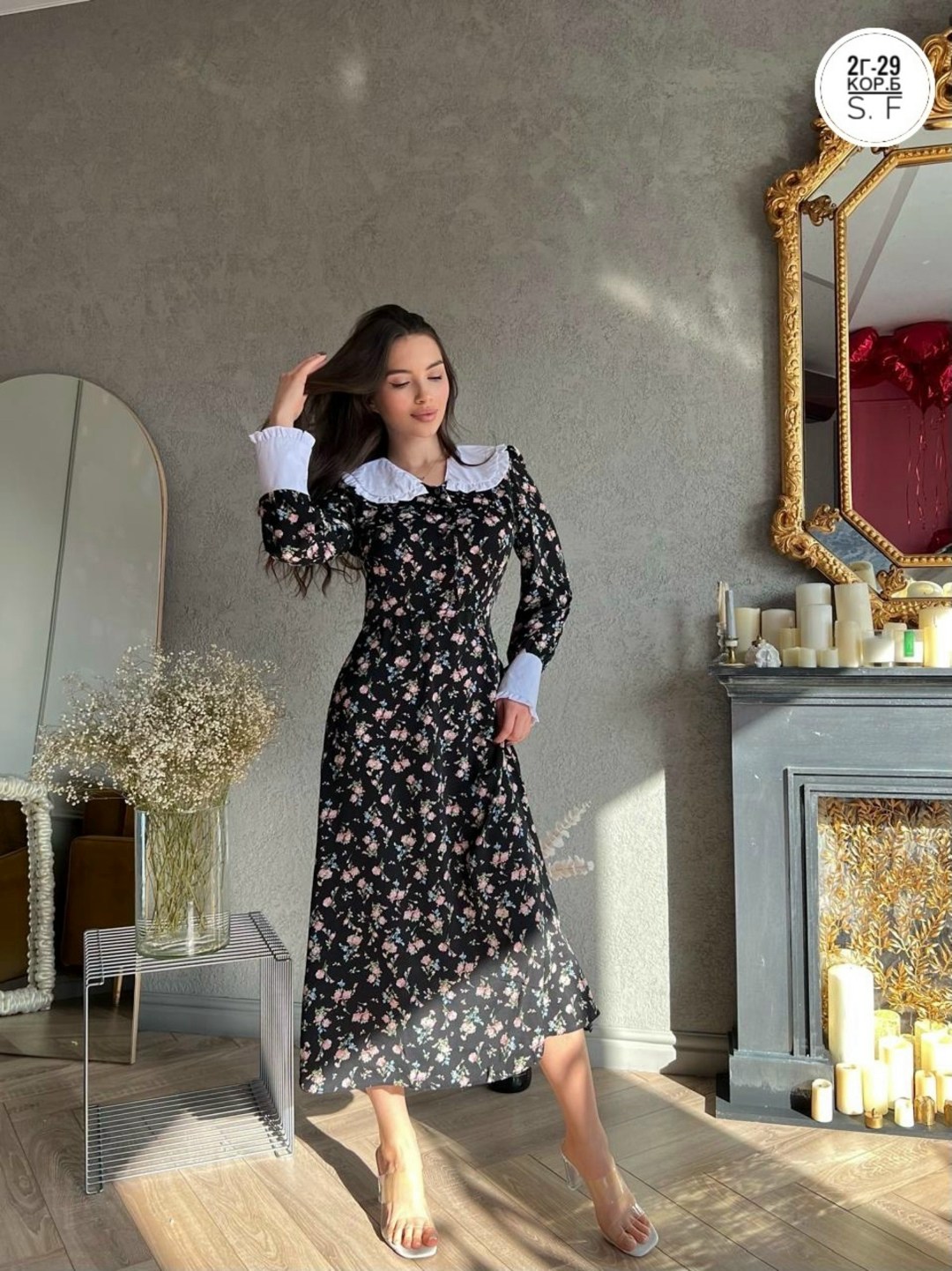 платье женское с воротником,платье с воротником,платье,стильное платье с воротником,платье женское стильное