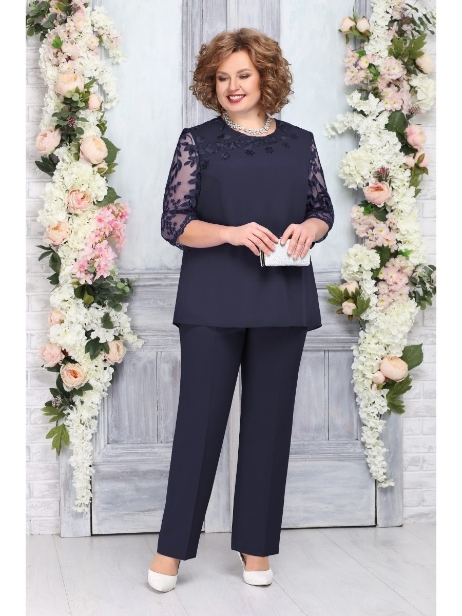 костюм нинель шик брючный,костюм для полных,элегантный брючный костюм,костюм ninele,платье нинель шик изумруд