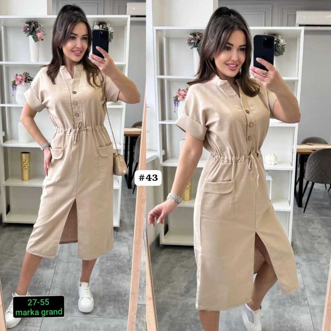 платье женское бежевое,платье на пуговицах,платье женской,женские летние платья,платье ertanno 2042 бежевый