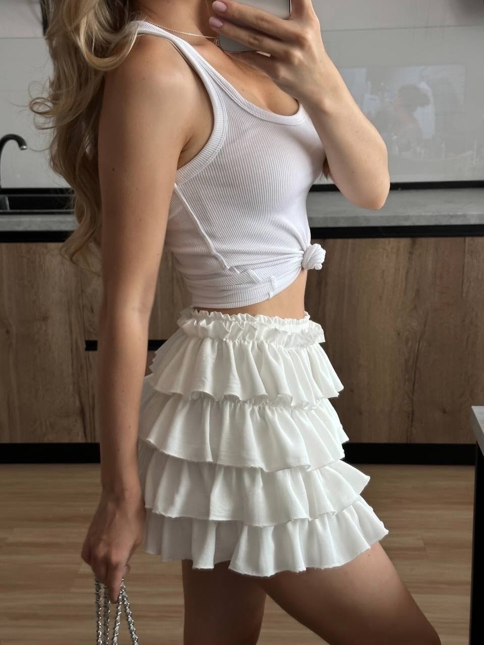 юбка с оборками,юбка,модная юбка,юбка с воланами,юбка женская