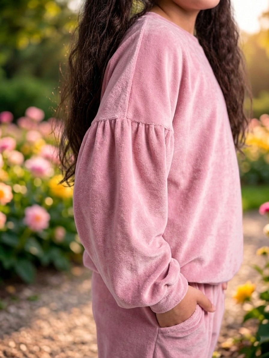 велюровый костюм для девочки,велюровый костюм,спортивный костюм sahera rahmani,детский велюровый костюм,костюм детский (свитшот, брюки) kaftan plushy р.36 (134-140) розовый