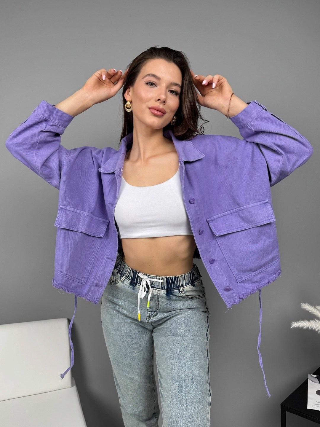куртка джинсовая женские,джинсовая куртка,фиолетовая джинсовая куртка,фиолетовая джинсовая повседневная куртка,джинсовая куртка оверсайз