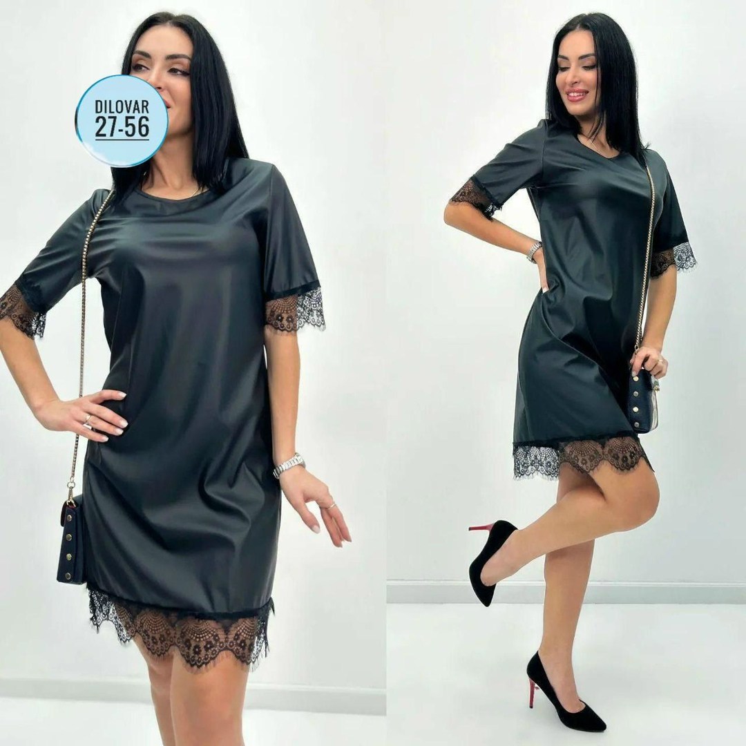 платье из экокожи для полных женщин,платье из экокожи,женское платье с кружевом,платье женской,платье туника