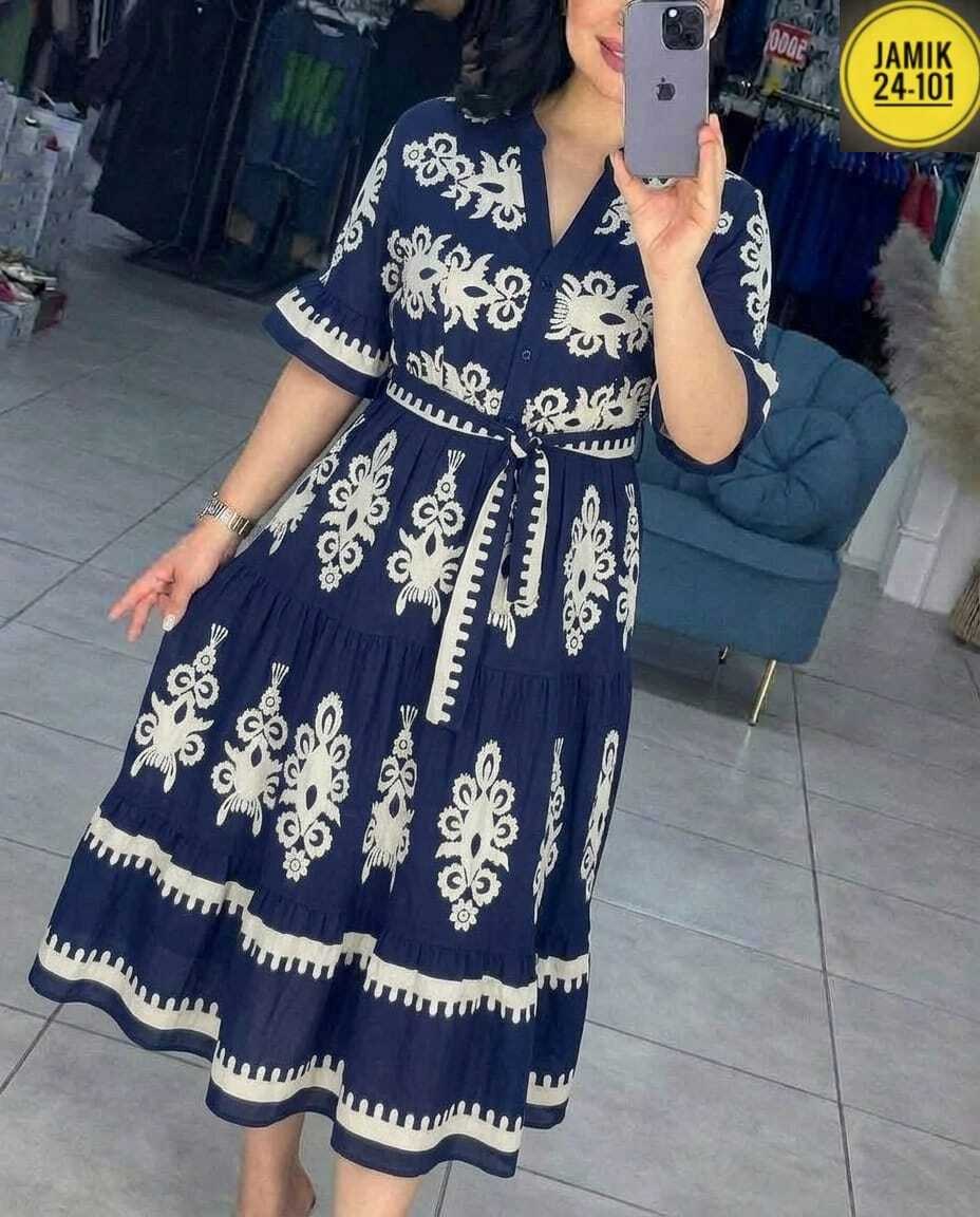 платье миди из вискозы с длинными рукавами yumi синий,платье джинс,платья,модное платье,летнее женское платье