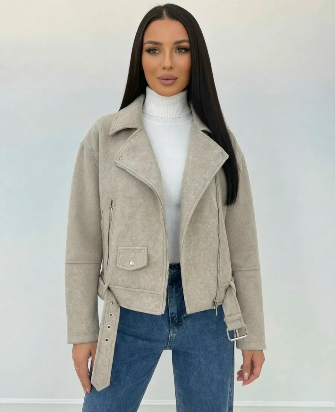 куртка из пальтовой ткани серая,куртка косуха женская,пальто косуха,куртка из пальтовой ткани,косуха шерстяная куртка из пальтовой ткани оверсайз look design