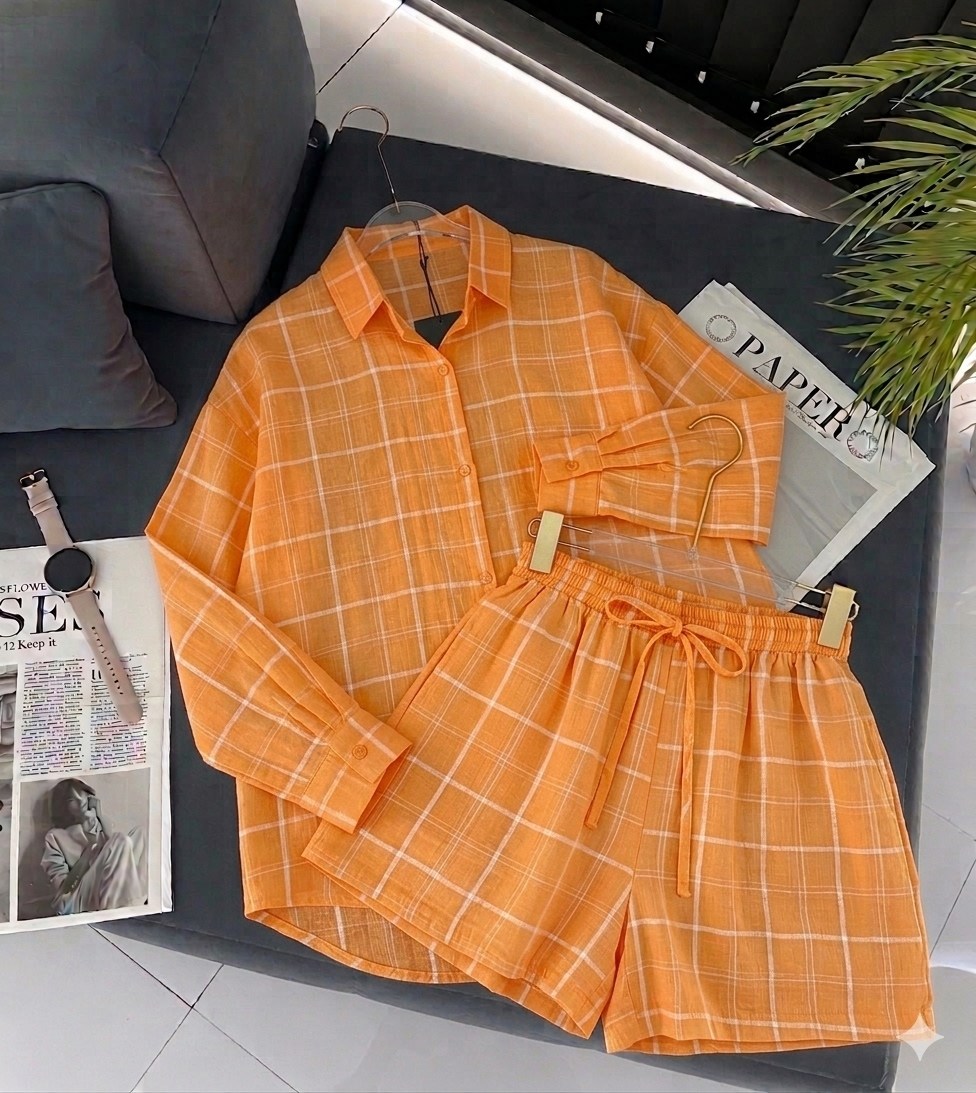 костюм с юбкой и рубашкой,пижама в клетку,клетчатая пижама,костюм женский,пижама женская