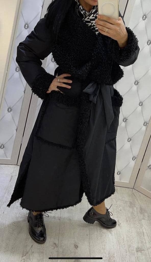 стильное пальто,модное пальто,комбинированное пальто,пальто на меху,пальто теплое