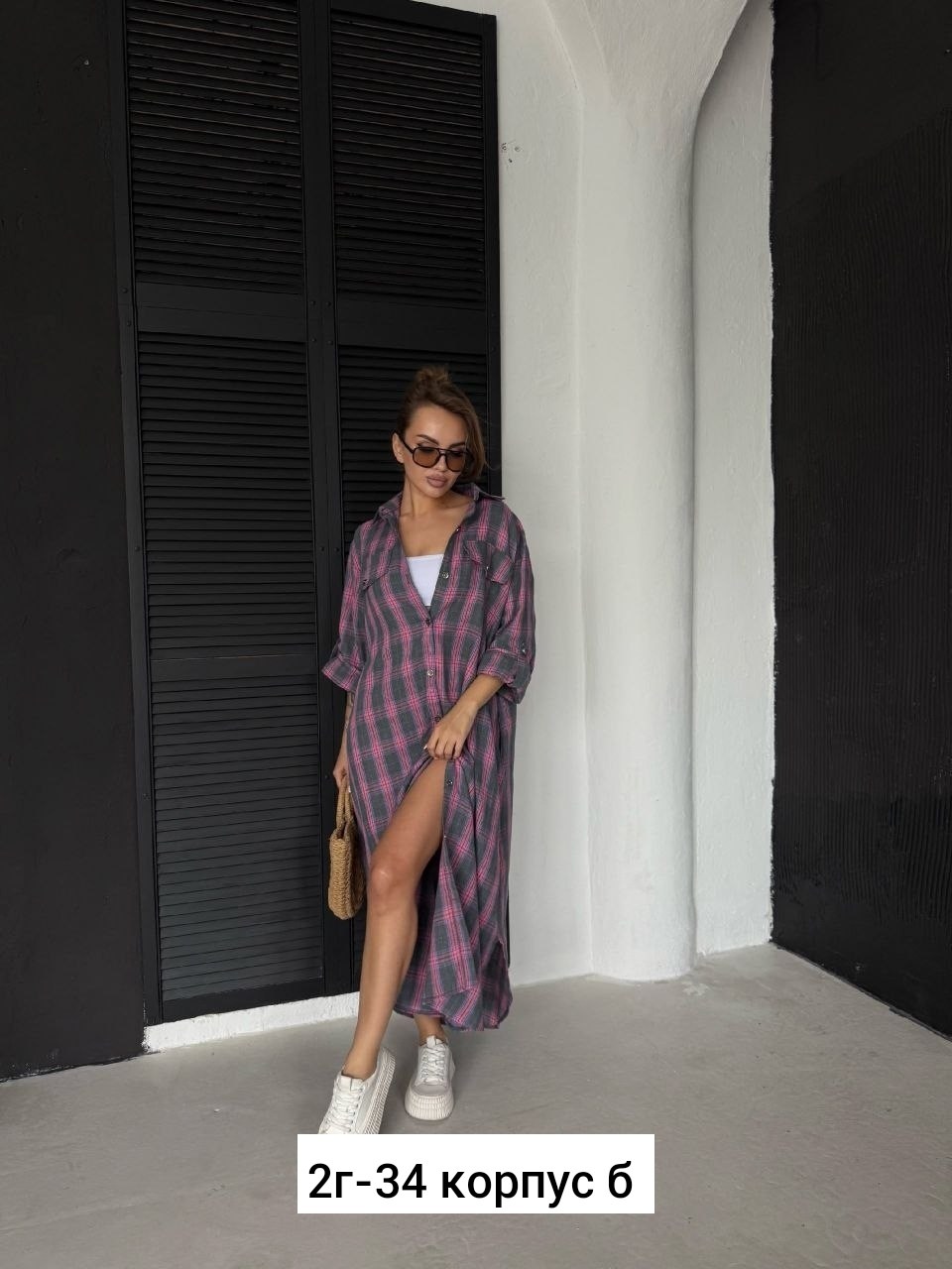 женская рубашка,рубашка в клетку оверсайз удлиненная,рубашка в клетку оверсайз vizay,платье рубашка,рубашка женская оверсайз в клетку