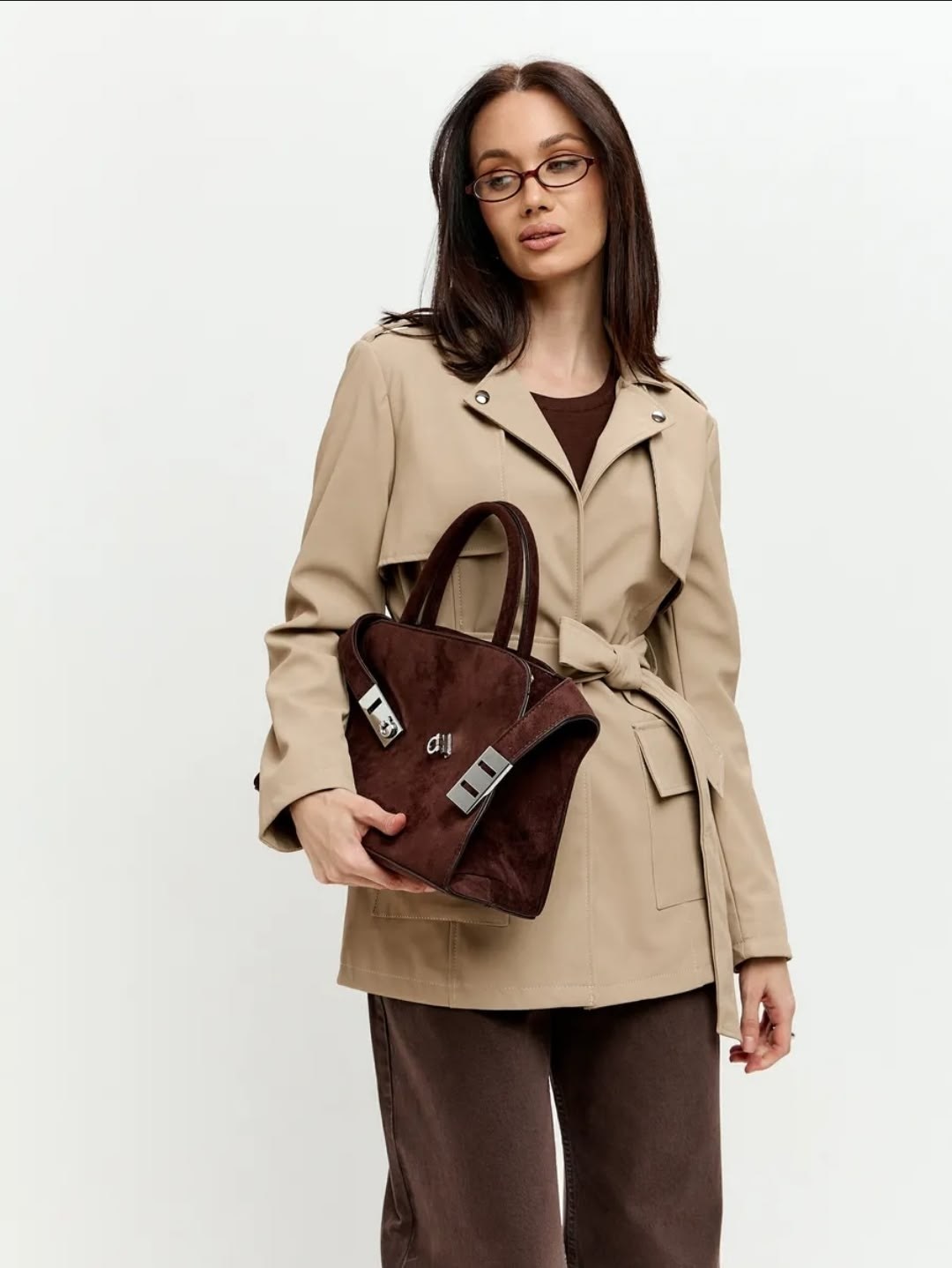 классическая коричневая замшевая женская куртка с поясом,замшевая куртка,замшевый тренч,куртка замшевая женская,куртка замшевая жакет премиум x'zotic