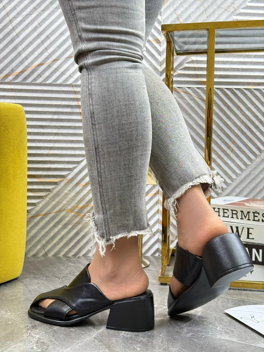 ,мюли женские квадратный нос кожаный,мюли женские на каблуке,обуви,мюли женские