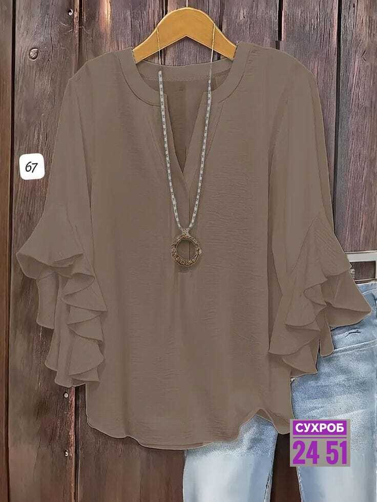 блузка шифоновая,женская блузка,блузка с оборками,блузка из шифона,женская повседневная блузка