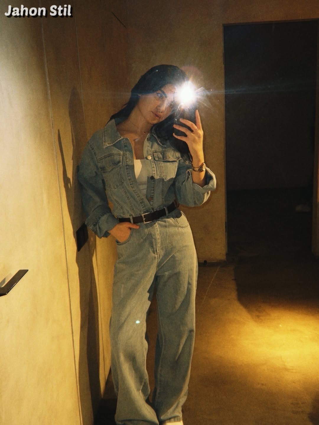 комбинезон джинсовый оверсайз с брюками и длинным рукавом ella woman,комбинезон джинсовый женский,джинсовый комбинезон,серый джинсовый комбинезон,комбинезон женский джинсовый для высоких ella woman