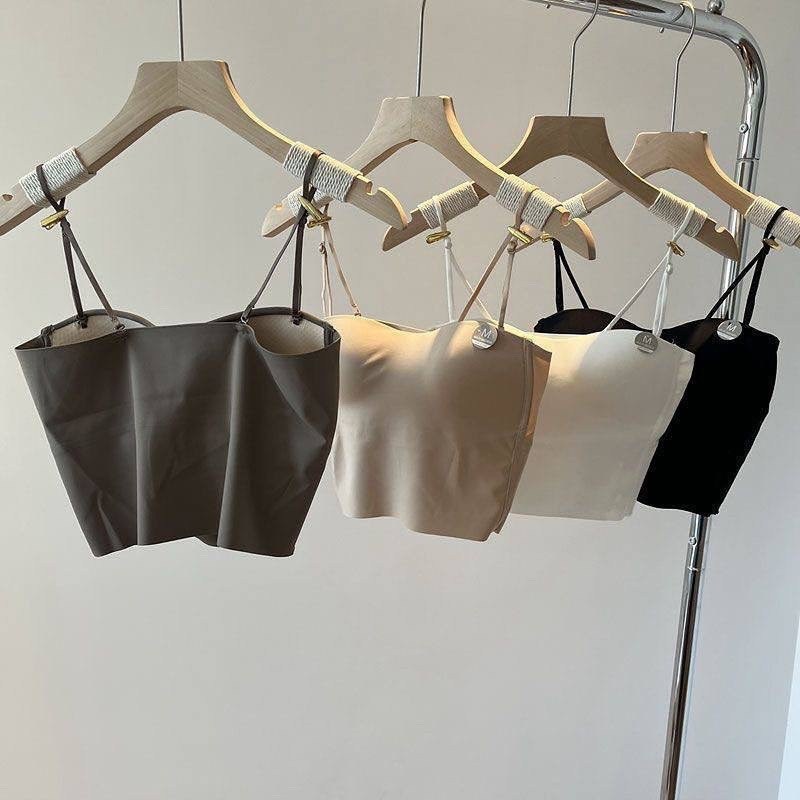 жилет на бретельках из ледяного шелка с регулируемыми бретелями на груди,женские топы,бесшовные бюстгальтеры,женский топ на бретельках,топ бюстье женский