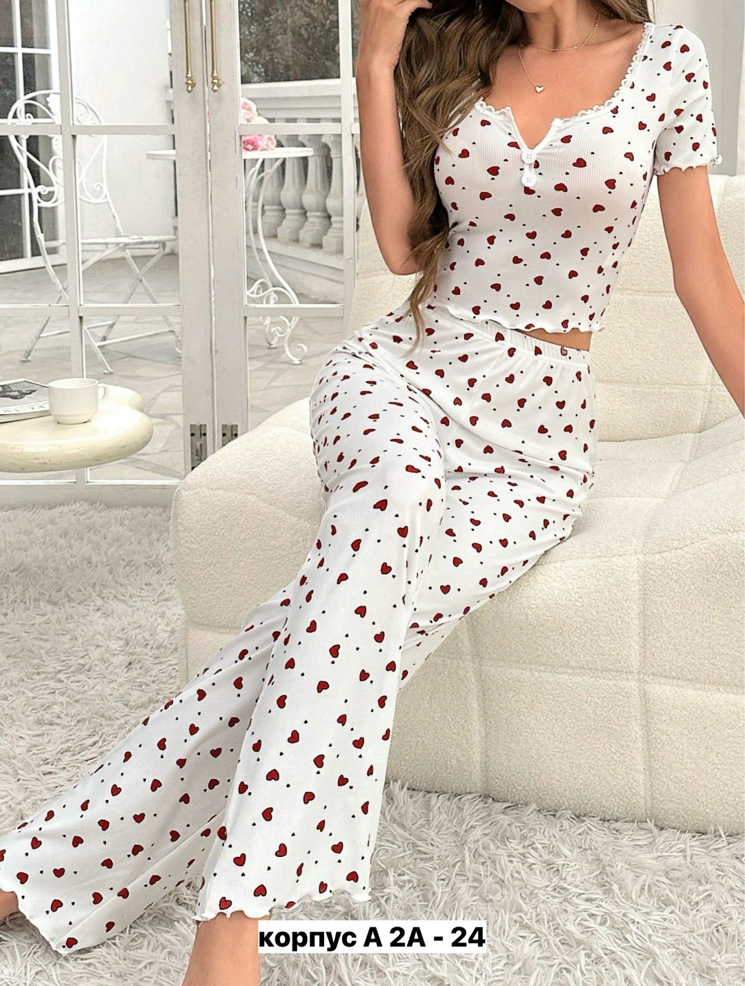 женские пижамные комплекты,женская пижама,комплект пижама,женская элегантная пижама с принтом вишни,пижама с принтом