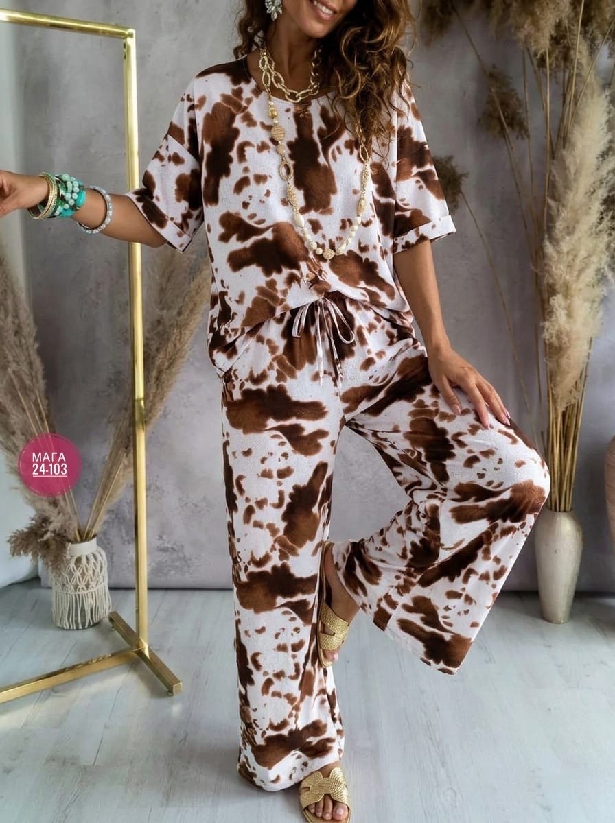 костюм с принтом,костюм с брюками,женские костюмы,летние костюмы,стильные женские костюмы