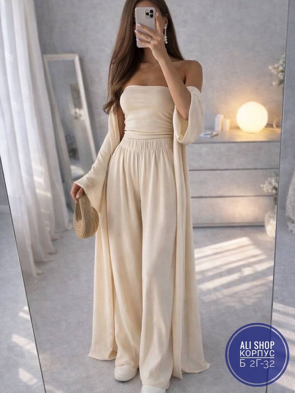 костюм с абаей,женский костюм,костюм летний с брюками палаццо и кимоно и топом,костюм тройка женский,костюм тройка