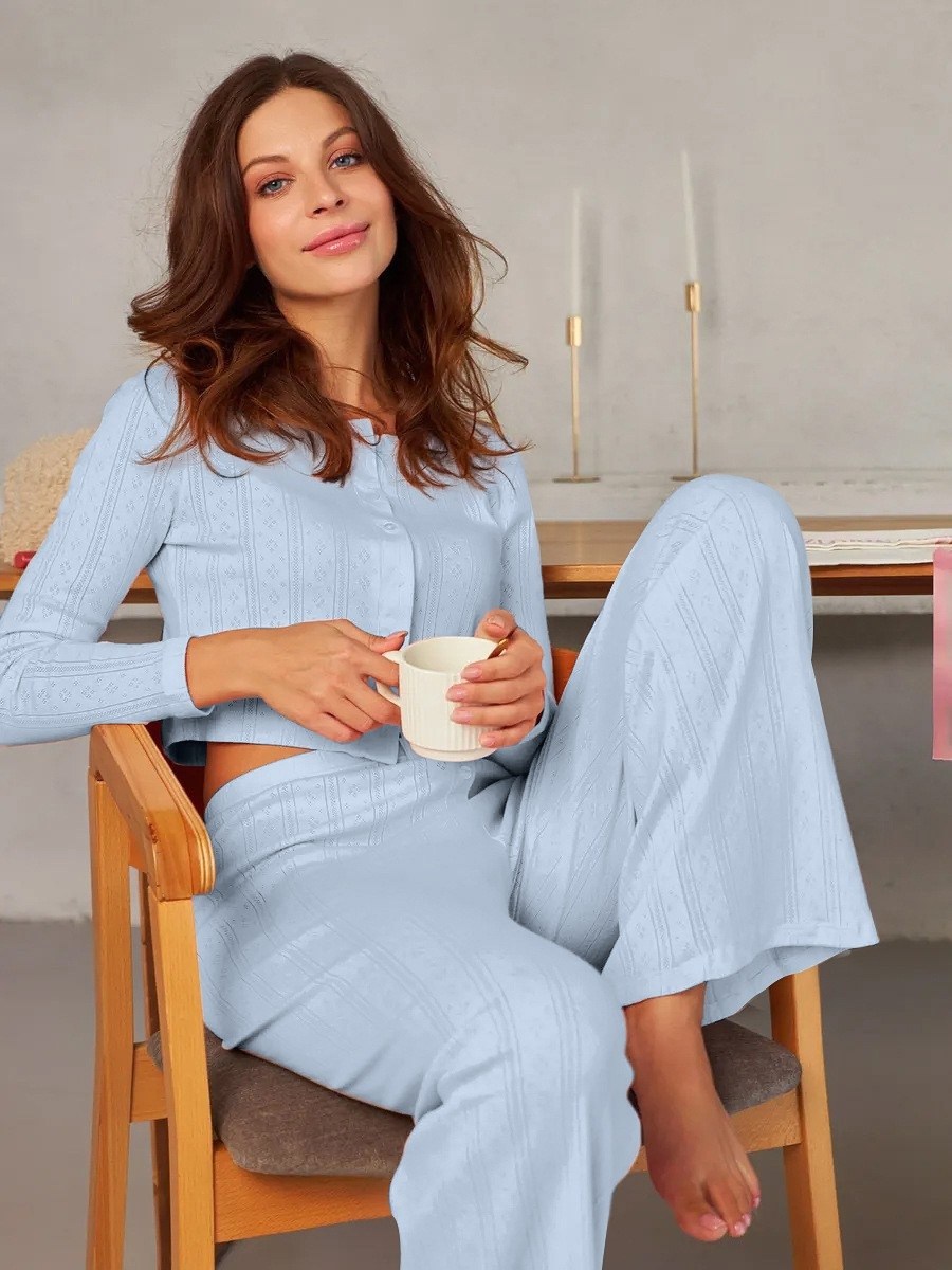 стильная пижама,пижама женская с брюками хлопок,пижама женская,пижама женская тройка,пижама женская со штанами халатом цвет розовый