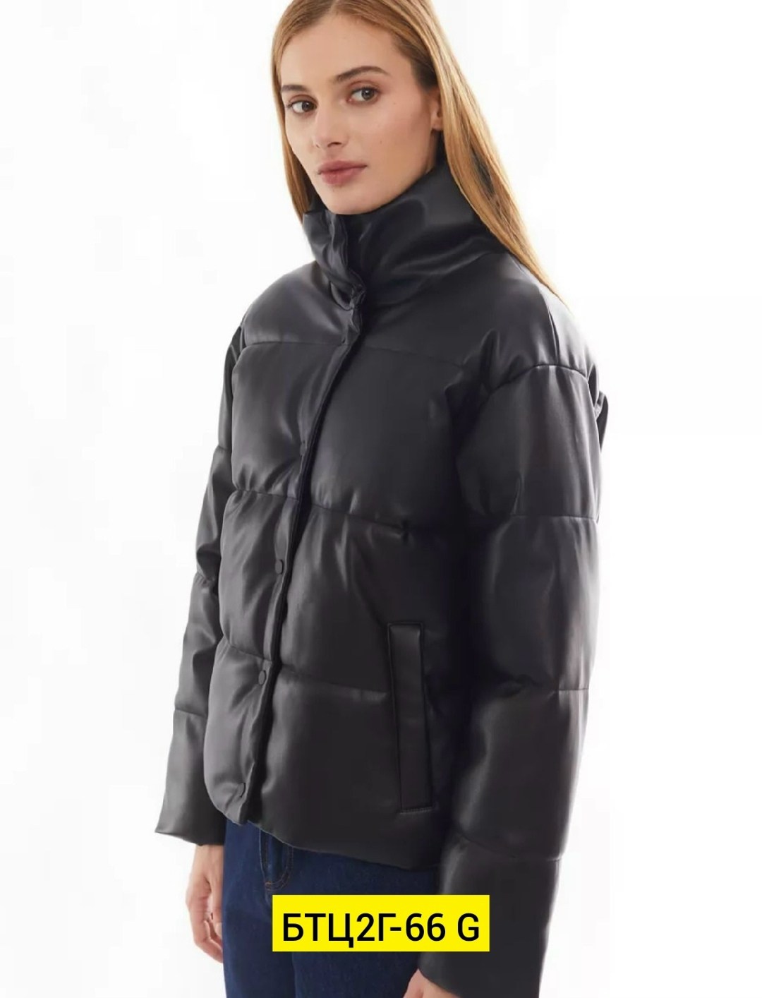 куртка из экокожи женская дутая,тёплая стёганая дутая куртка из экокожи с высоким воротником,куртка женская zolla 02412516f0349900 черная xl,тёплая стёганая дутая куртка из экокожи с высоким воротнико