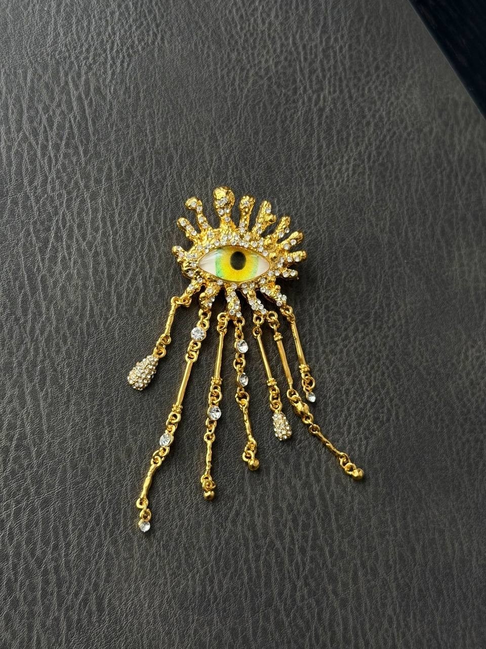 женская винтажная брошь в виде глаз демона,брошь глаз,брошь в виде глаза,женская и мужская винтажная брошь "глаза демона",schiaparelli inspired brooch eye of providence evil eye protection style