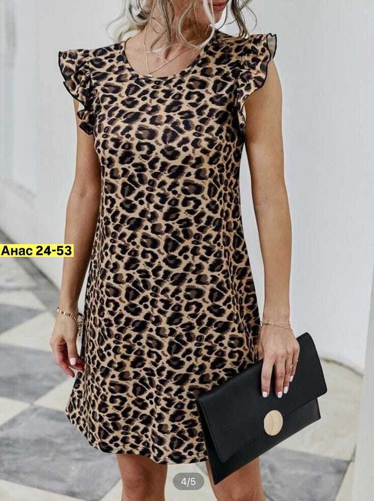 платье,платье с леопардовым принтом,платье женской,мини-платье с леопардовым принтом коричневый,платье мини с леопардовым принтом