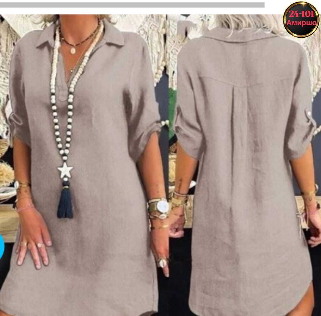 платье рубашка женское свободное,платье-рубашка женское свободное арт. 11437968,платья туники,платье женской,платье из однотонного льна