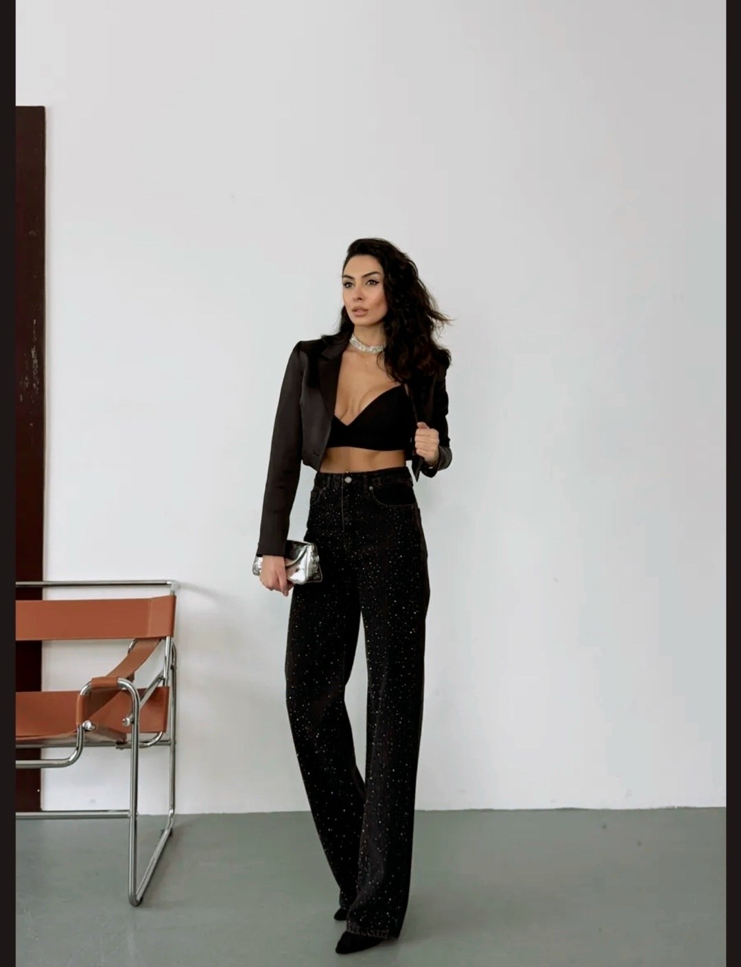 костюм классический,брюки с пайетками,брюки в пайетках,широкие брюки из бархата с отделкой по фигуре next черный