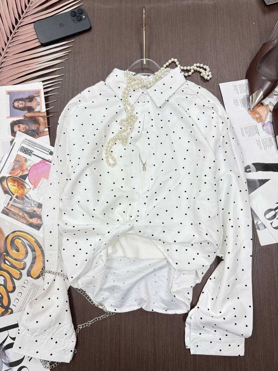 повседневная блуза,женская рубашка,шифоновая блузка в горошек,рубашка женская стильная,модная блузка