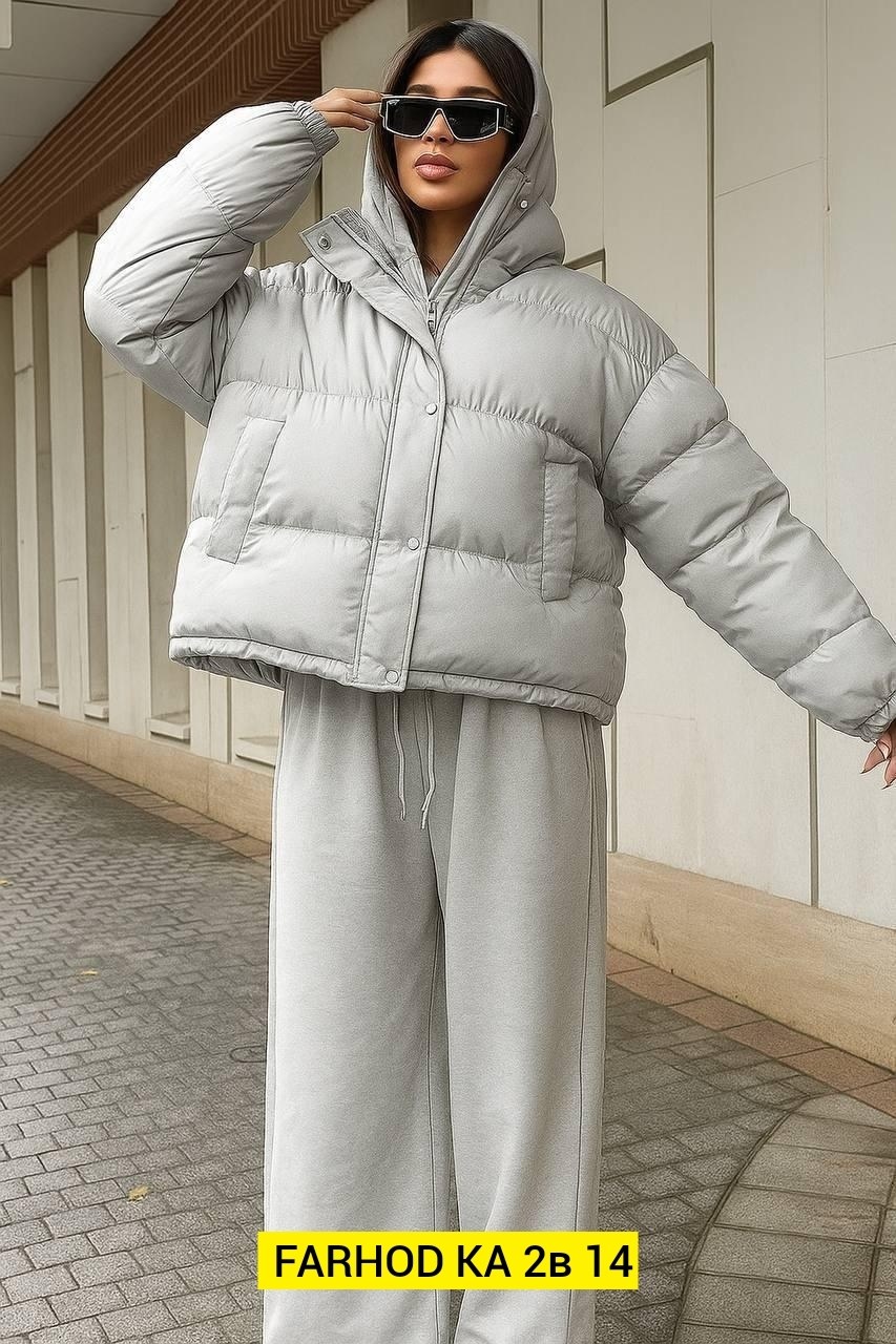 костюм тройка с курткой,объемный пуховик,женская зимняя куртка,пуховик,теплая куртка