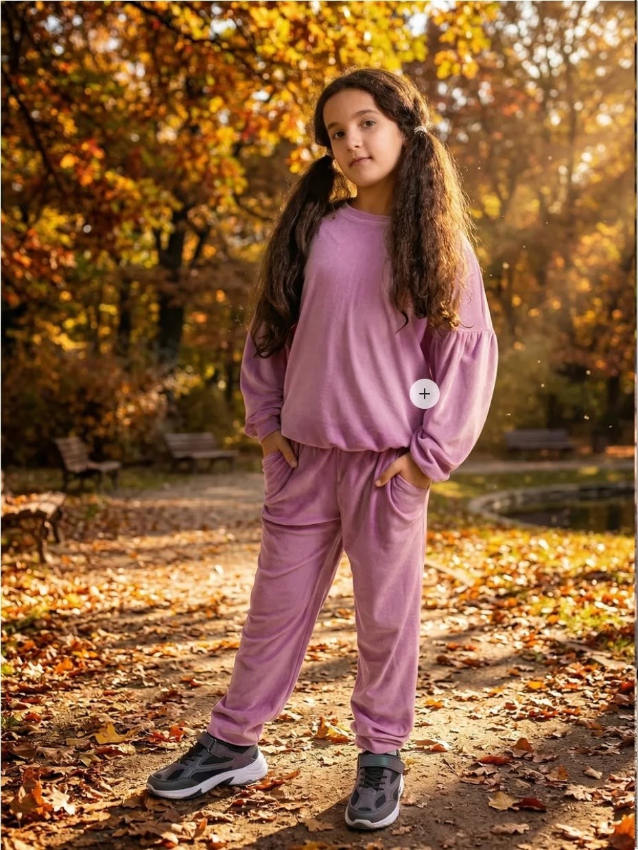 спортивный костюм велюровый для девочки,велюровый костюм,велюровый спортивная костюм,велюровый костюм для девочки,костюм детский (толстовка, брюки) kaftan "basic line" лиловый