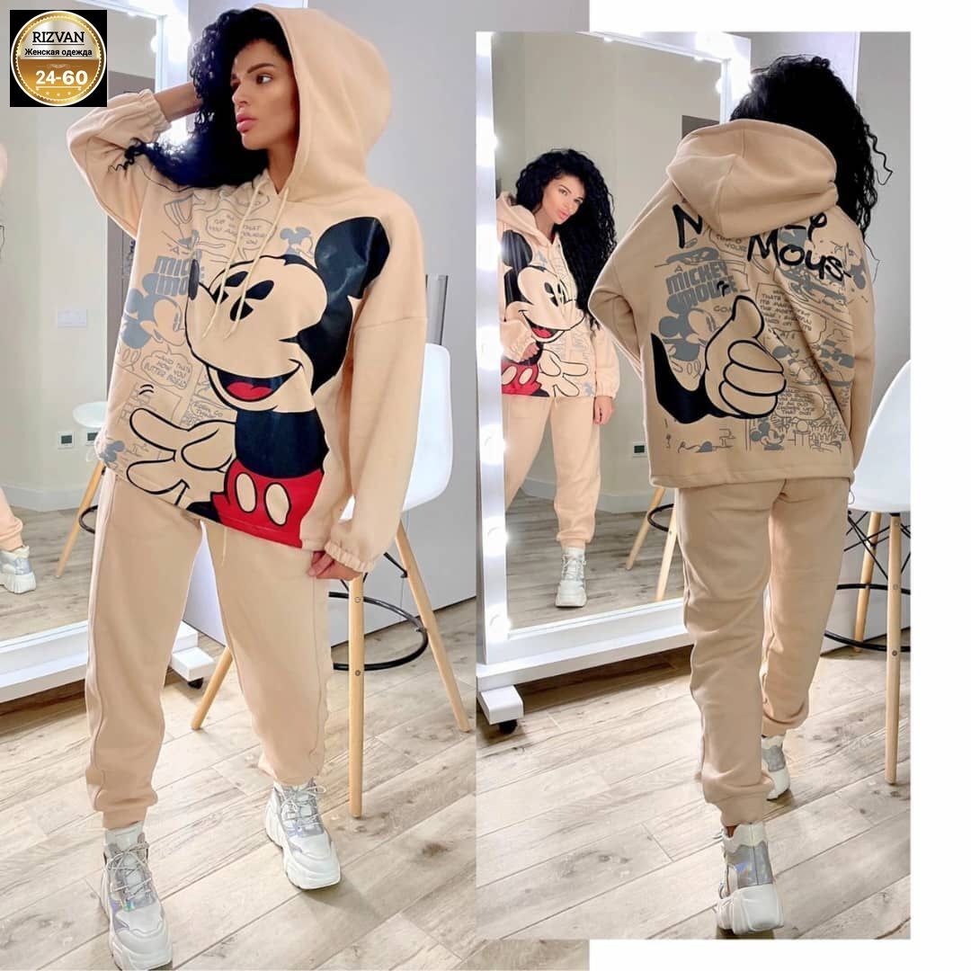 cпортивный костюм теплый,костюм с микки маусом,женский спортивный костюм на флисе микки,костюм на флисе,женский спортивный костюм на флисе