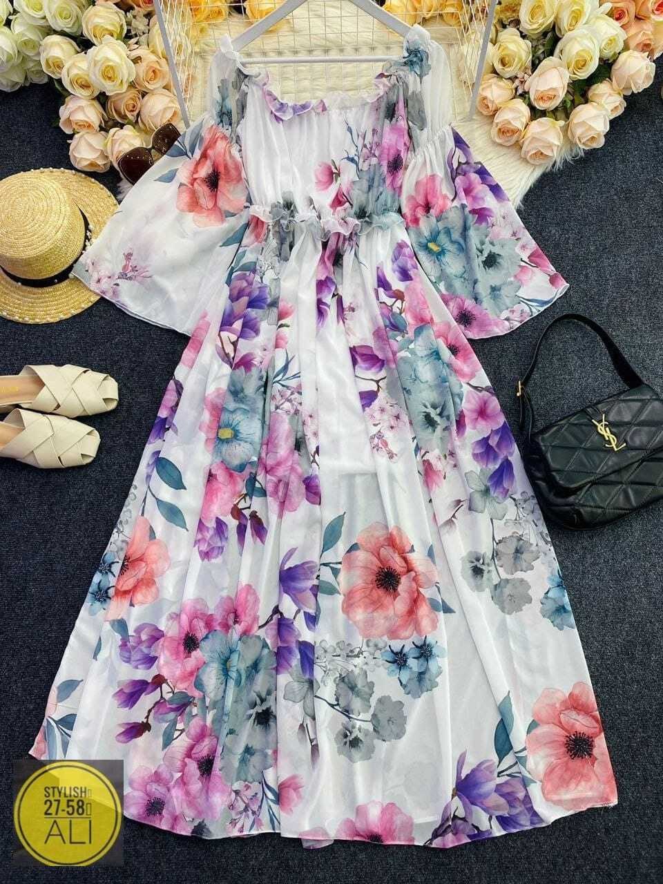 летние платья из шифона,платье женское шифоновое,шифоновое платье,женские платья летние,шифоновое платье с цветочным принтом