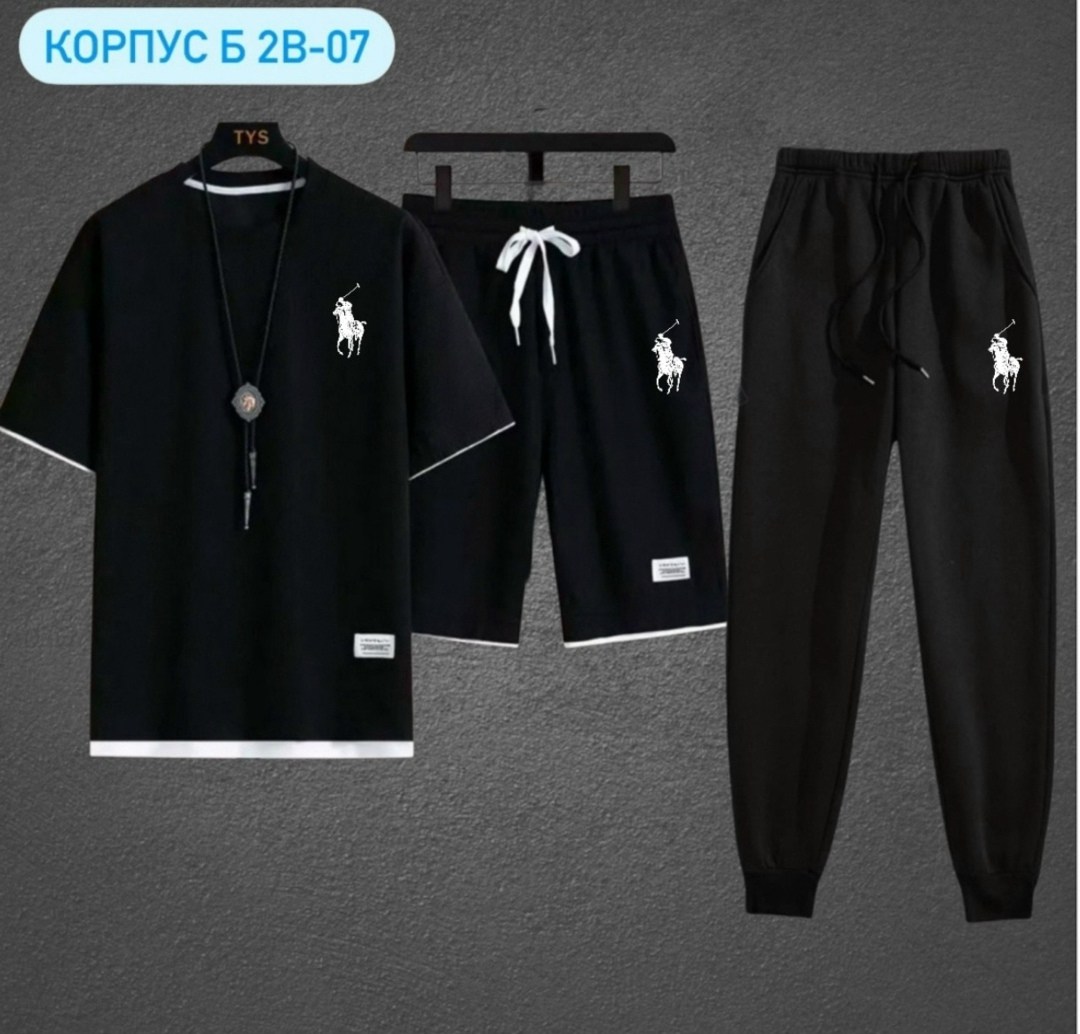 костюм спортивный мужской,костюм для мужчин,мужские комплекты,комплект футболки,костюм черный