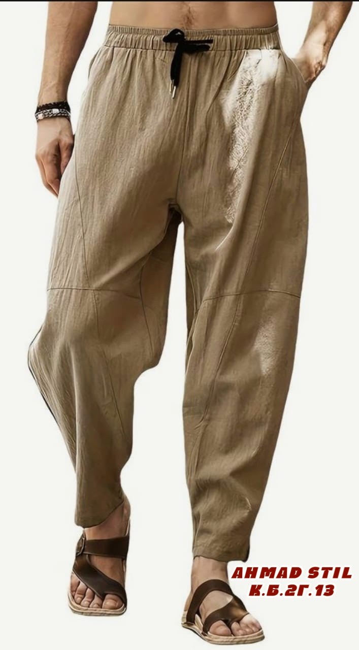 летние брюки мужские,шаровары мужские,мужские льняные брюки,гаремные штаны мужские,мужские штаны