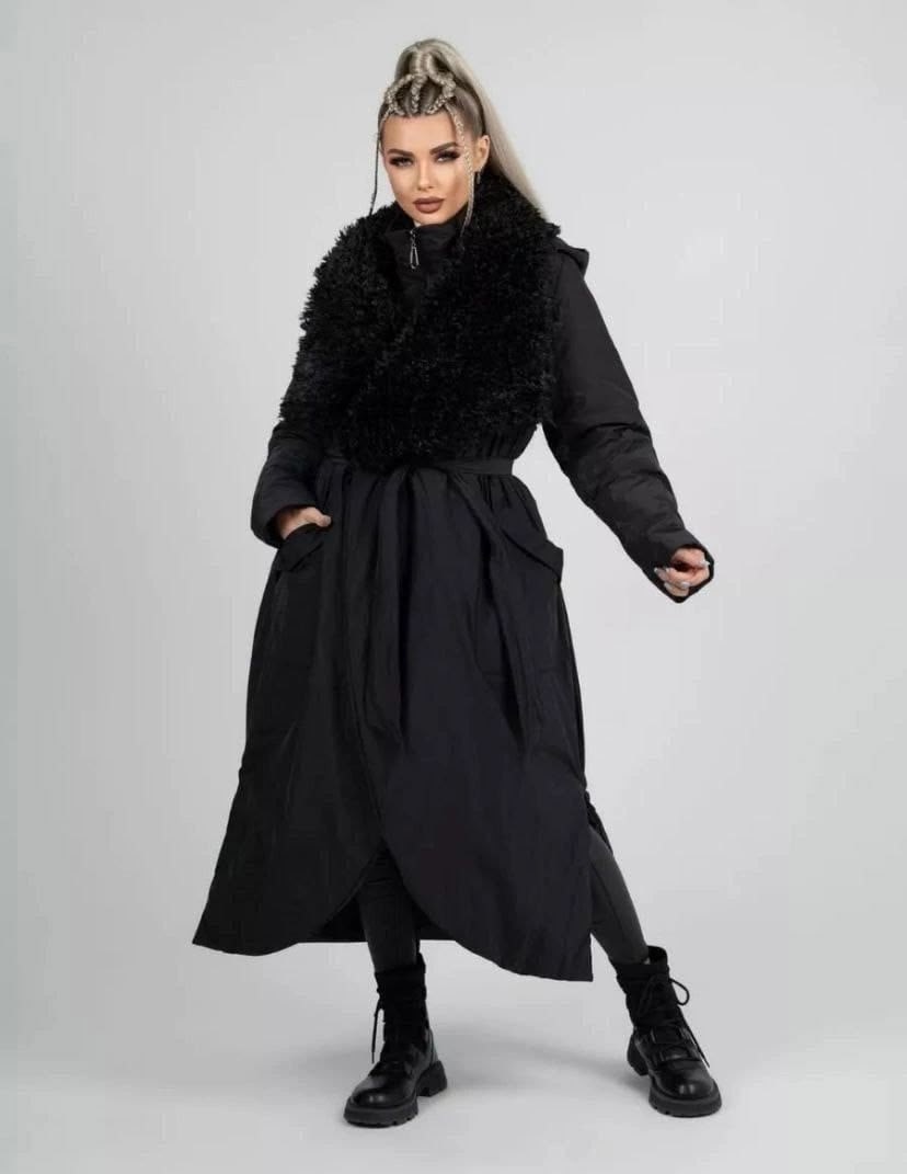 стильное пальто,модное пальто,комбинированное пальто,пальто на меху,пальто теплое