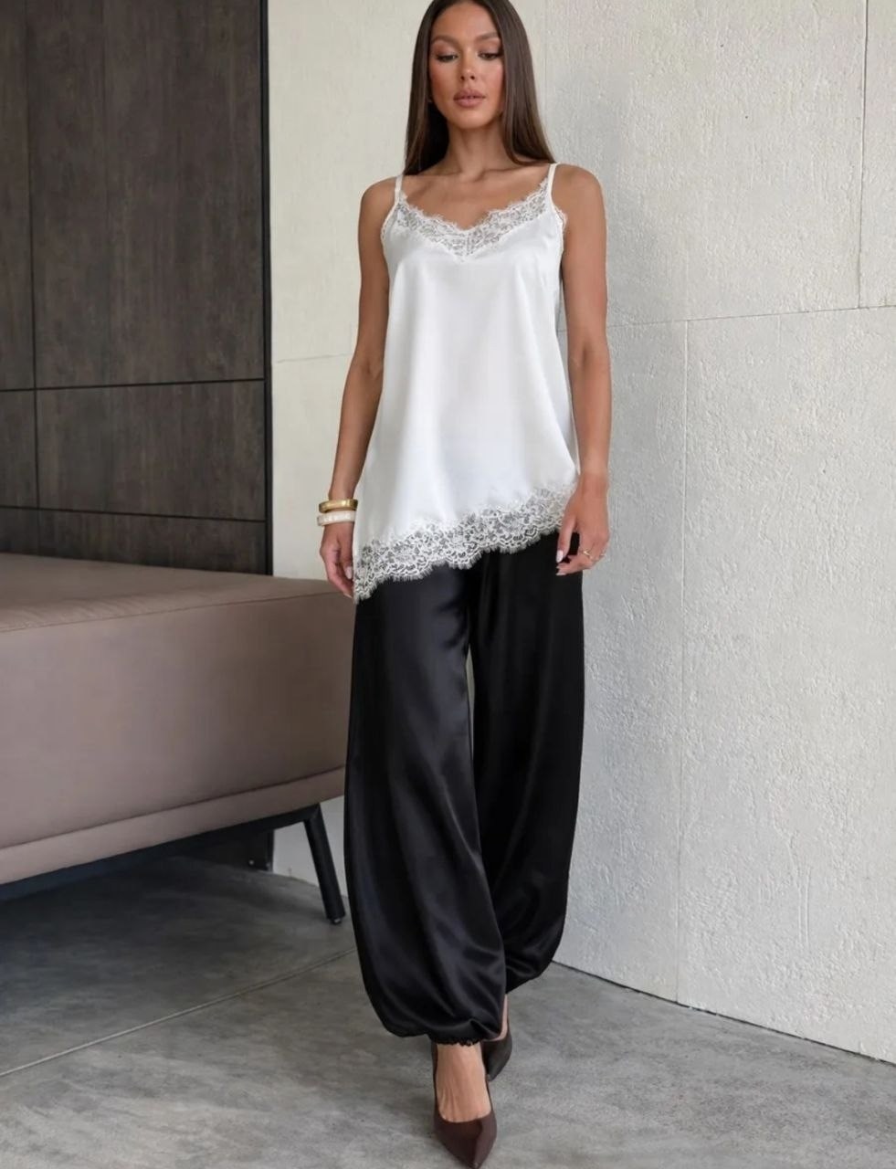 шелковый топ,шелковый топ с кружевом,топ с кружевом,шелковые пижамы,майка с кружевом