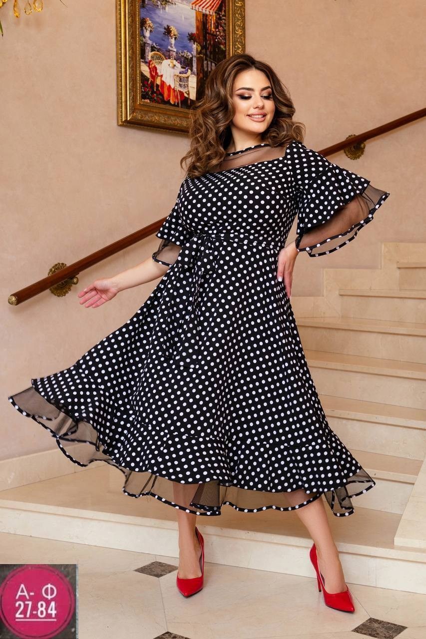 платья в горошек,платье в горошек 2026,платье в горошек женское,платье нарядное,платье шифоновое в горошек